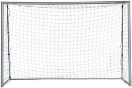 Sportnow HOMCOM Futbolo vartai su PE tinkleliu, futbolo vartai vaikams ir suaugusiems, 300 x 120 x 200 cm, plienas, PE, sodui, futbolo treniruotėms, pilkos spalvos