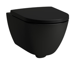wall-hung WC with QR/SC seat&cover Pro X rimless, 360x540 mm, silent flush, matte black KK PRO X WL BL