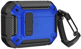 Hurtel Airpods 4 Armor Dėklas su karabinu – mėlynas