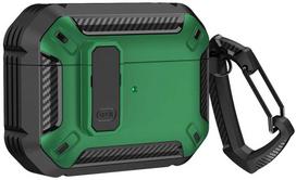 Hurtel Airpods 4 Armor Dėklas su karabinu – žalias