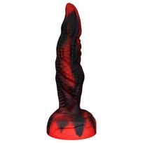 OgazR Hell Dong - dildo su išraiškomis rievėmis - 20 cm - raudonas