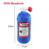 NOS Car Seat Headrest Neck Pillow JDM Style Nitrogen Bottle Creative Headrest Lumbar Pillow Car Accessories Interior žalia