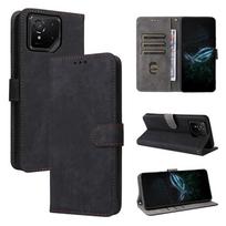 Atverčiami dėklai Asus ROG Phone 9/ROG Phone 9 Pro odinis dėklas [Atverčiamas vintažinis odinis] Smūgiams atsparus patvarus retro apsauginis dangtelis juoda