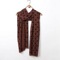 Polka Dot Print Scarf Shawl – Pure Color Polyester Cotton Blend 100x185 cm