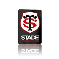 Vintažinis Stade Toulouse metalinis ženklas - 20,32x30,48 cm, Retro geležinė sienos dekoracija su išgręžtomis skylėmis, Patvari dekoracija namams, barui, garažui 20X30CM black