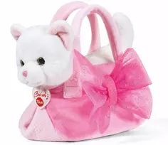 Trudi Pliušinis žaislas - kačiukas rožiniame krepšyje, 20 cm