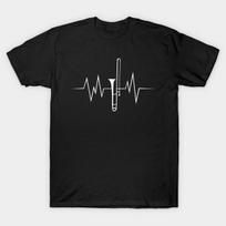Men Black Print T-shirt Trombone No-Cut Transfer Paper Print Cotton Tshirt L juoda