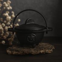 Cast Iron Cauldron With Pentagram 5x9 cm
