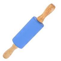 Medinė rankena Silikoninis kočėlas Nelipnus miltų kočėlas Naujas tešlos kočėlas Virtuvės įrankis Blue-23.5cm blue