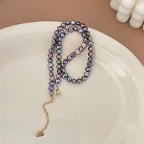 Vintage pearl choker necklace for women - versatile irregular shaped high-luster pearl necklace for spring/summer