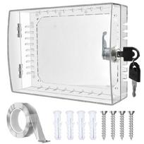 Large Clear Thermostat Guard Lock Box with Key Set Wall Mounted Thermostat Protector for Preventing Unauthorized Access 1
