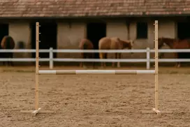 Šuolių kliūtis hobby horse sportui smėlio spalvos 160×120 cm