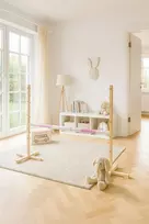 Šuolių kartis hobby horse sportui šviesiai rožinė 160 cm