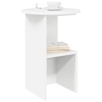 Side Table White Ø 39.5 x 55 cm Engineered Wood