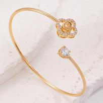 Creative Simple Swan Heart Flower Opening 100 Languages I Love You Projection Bangles for Women Fashion Stainless Steel Jewelry