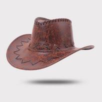 Knight Hat Western Cowboy Hat PU Leather Sunscreen Cap Cool Summer Sun Hat  Beach B