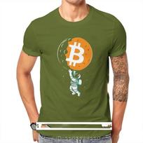Kriptovaliuta Kripto Kasykla Bitcoin BTC Dizainas Apvalia Kakta T-shirt Suaugusiems Didelis Dydis Vyriški Drabužiai Harajuku Apvalus Kaklas Sportinis t-shirt S armijos žalia spalva