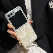 Phone Case For Samsung Galaxy Z Flip 3 4 5 Z Flip5 ZFlip 5 ZFlip5 Cartoon Cat Dog Bead Bracelet Shockproof Cover For Z Flip 4