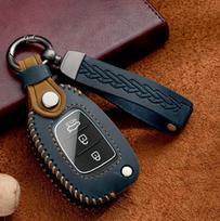 Patvarus automobilio atlenkiamo rakto dėklas Hyundai Solaris Creta Ix25 Kona Tucson Sonata FE I40 Elantra Ix35 I20 Ix45 HB20 Accent mėlyna