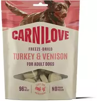 Carni Love Carnilove Dog Treats liofilizuoti liofilizuoti mėsos skanėstai šunims su kalakutiena ir elniena, 60 g