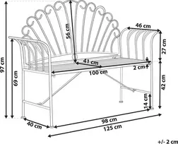 Beliani Sodo suoliukas CAVINIA 125 cm metalinis rožinis