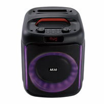 Nešiojama kolonėlė Akai „Bluetooth 5.0“, RMS galia 50 W, „Bluetooth“ kanalo emisijos galia 2 dBm, FM radijo dažnis: 87,5–108 MHz, dažnių juosta 55 Hz–20 kHz, maitinimo šaltinis: 5 V / 1 A, baterija: 7,4 V, 1500 mAh, garsiakalbio dydis 6,5 colio*1, įkrovimo laikas