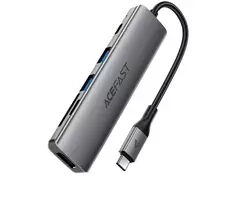 Acefast UAB-A USB-C HDMI SD 4K 60Hz PD 90W šakotuvo stotelė 6 viename