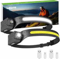 Lepro LED įkraunama galvos lempa, 350 lm, 230° kampas, 5 režimai, USB-C, IP44, PR320019-2, 2 vnt.
