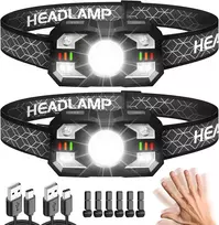 Hyted žibintuvėlis ant galvos, LED, 2000 lm, įkraunamas, 10 režimų, IPX5, ZL-009, 2 vnt.