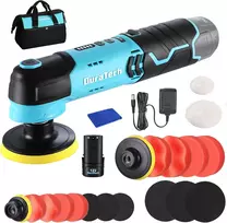 DURATECH akumuliatorinė mini poliravimo mašinėlė 12 V, 600–3000 aps./min, 50 mm ir 80 mm diskais, DT105149