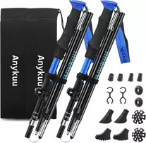 Anykuu teleskopiniai nordic walking ir trekking lazdos, aliumininės 7075, 110–130 cm, su priedais