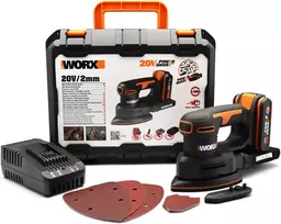WORX akumuliatorinė detalioji šlifuoklė 20 V su dulkių maišeliu WX822