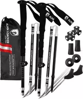 Alpin Loacker turistinės sulankstomos anglies pluošto lazdos su kamštine rankena, reguliuojamos, Carbon Pro Series