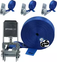 BB Sport tvirtinimo diržai su griebtuvu, 6 vnt., 2,5 cm x 6 m, iki 800 kg, poliesteris