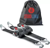 Sturdlink automatiškai susivyniojanti krovinių tvirtinimo juosta, 3 m, 50 mm pločio, 1500 kg, su plieniniais kabliais