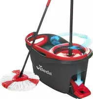 Vileda grindų valymo rinkinys su besisukančiu mopu ir mikropluošto šluoste Turbo 2in1