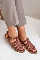 Lewski Shoes Natūralios odos rudos spalvos basutės