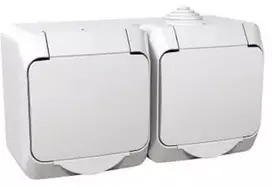 Virštinkinis dvigubas kištukinis lizdas su įžeminimu Schneider Cedar Plus WDE000523 (su dangteliu, baltas, 2x16A, 250V)