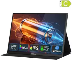 ZEUSLAP P16BT portable monitorius with a 16-inch touchscreen