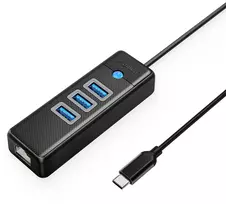Orico PW3UR25-C3 USB Hub 4-Port 3x USB-A 3.0 1x RJ45 2.5G Ethernet 1.8m - Juodas