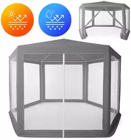 Pilka sodo palapinė 2x2x2 m su tinkleliu nuo uodų MultiGarden