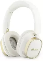 Guess Rectangle Metal Script Logo ENC belaidės ausinės baltos spalvos