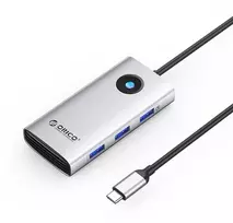 Orico USB-C 6w1 | 3x USB-A 3.0 | 1x USB-C 3.0 | 1x USB-C PD 100W | 1x HDMI 4K 30Hz - sidabrinė