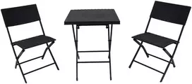 Lauko baldų komplektas Rattan Style Folding SDCZ01, Juodas