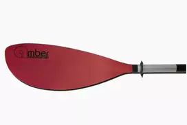 Irklas baidarei AMBER K-1, 225 cm, 0 laipsn., Asymmetric, Fixed shaft, PP/Dural, Raudona