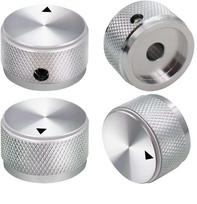 Aluminum Herringbone Knob for Audio Volume Adjustment 1-pack sidabras