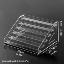Transparent Acrylic Nail Polish Display Rack Multi Layer Ladder Cosmetic Organizer Stand Quick Assembly Desktop Storage Shelf