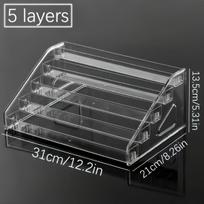 Transparent ladder display rack, hand account tape and sticker storage rack, cosmetics, perfume, nail polish storage box