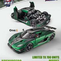Hangzhou HEC Car King 1:64 one 1 Black Jade Green color alloy car model