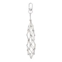 Portable Mesh Bag Key Chain Hollow Lipstick Cover Key Ring Vintage Metal Net Lipstick Bag  for Gift